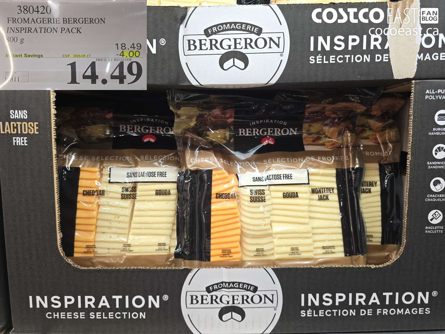 380420 FROMAGERIE BERGERON INSPIRATION PACK 800 G ($4.00 INSTANT SAVINGS EXPIRES ON 2026-05-17) $14.49