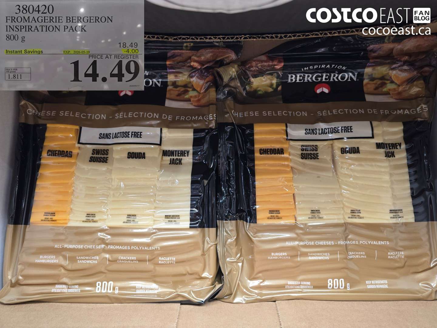 380420 FROMAGERIE BERGERON INSPIRATION PACK 800 G ($4.00 INSTANT SAVINGS EXPIRES ON 2026-05-19) $14.49