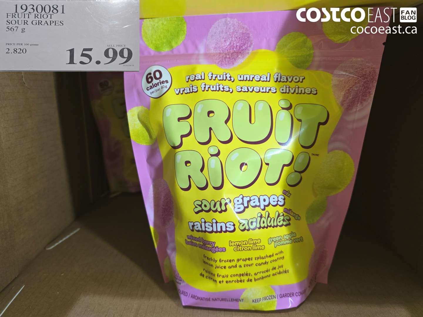1930081 FRUIT RIOT SOUR GRAPES 567 G $15.99