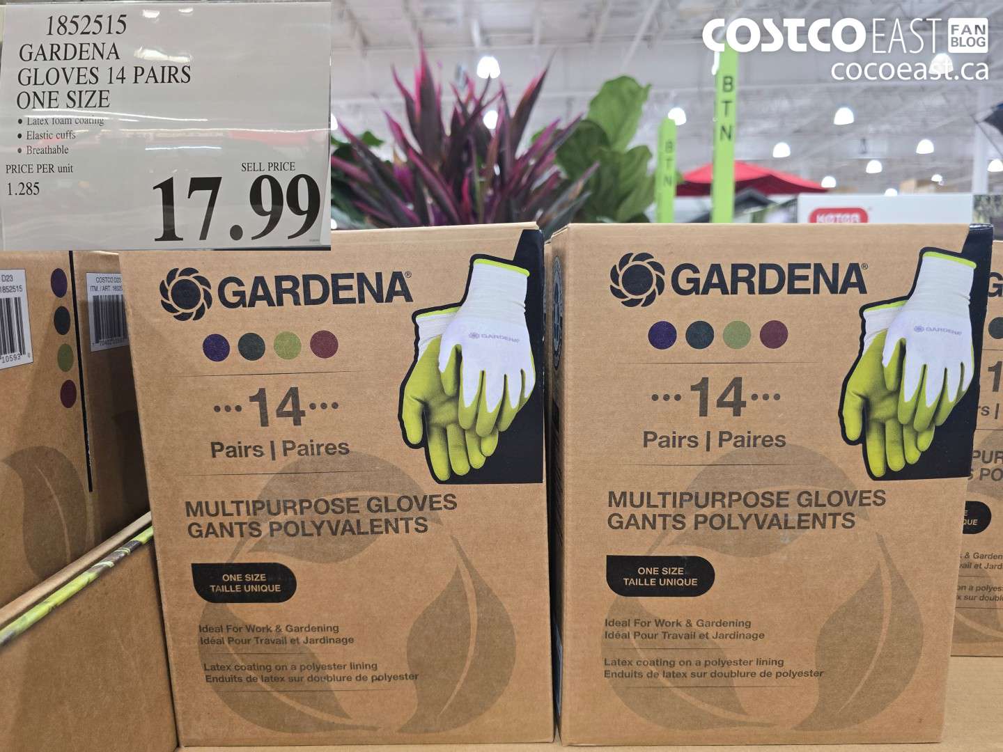 1852515 GARDENA GLOVES 14 PAIRS ONE SIZE $17.99