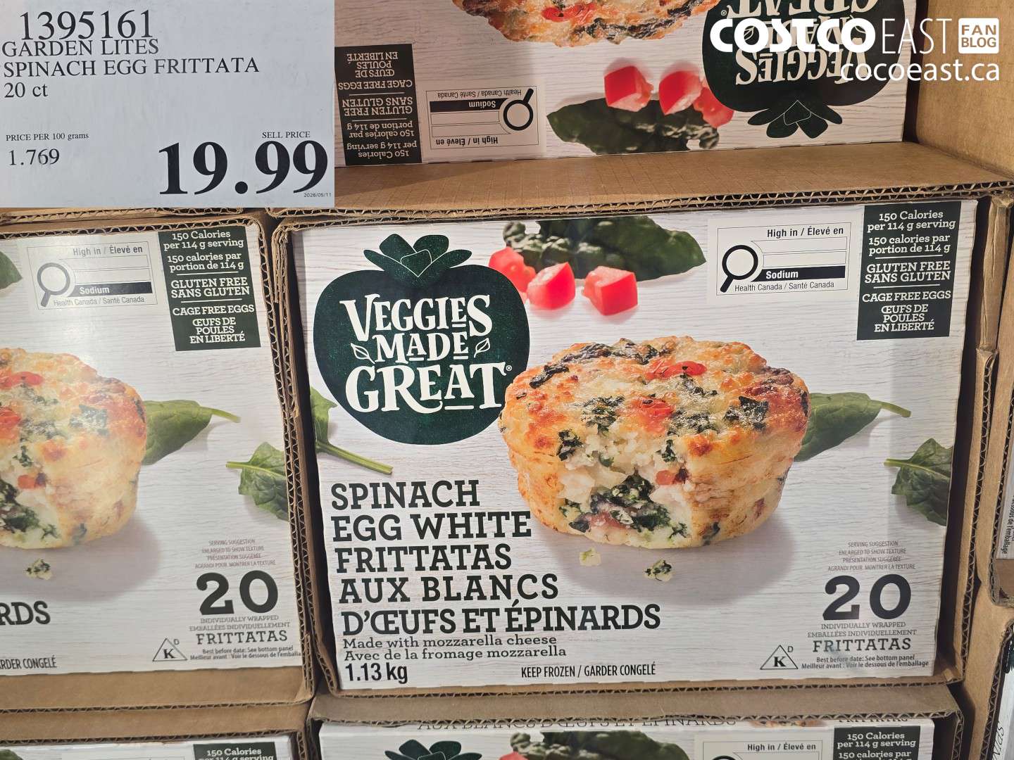 1395161 GARDEN LITES SPINACH EGG FRITTATA 20 CT $19.99