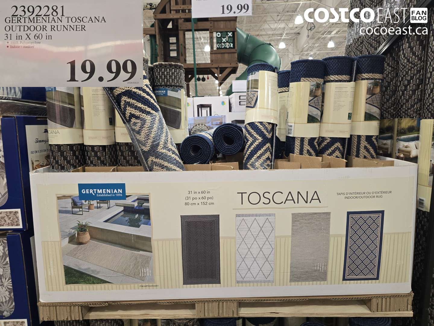 2392281 GERTMENIAN TOSCANA OUTDOOR RUNNER 31 IN X 60 IN $19.99