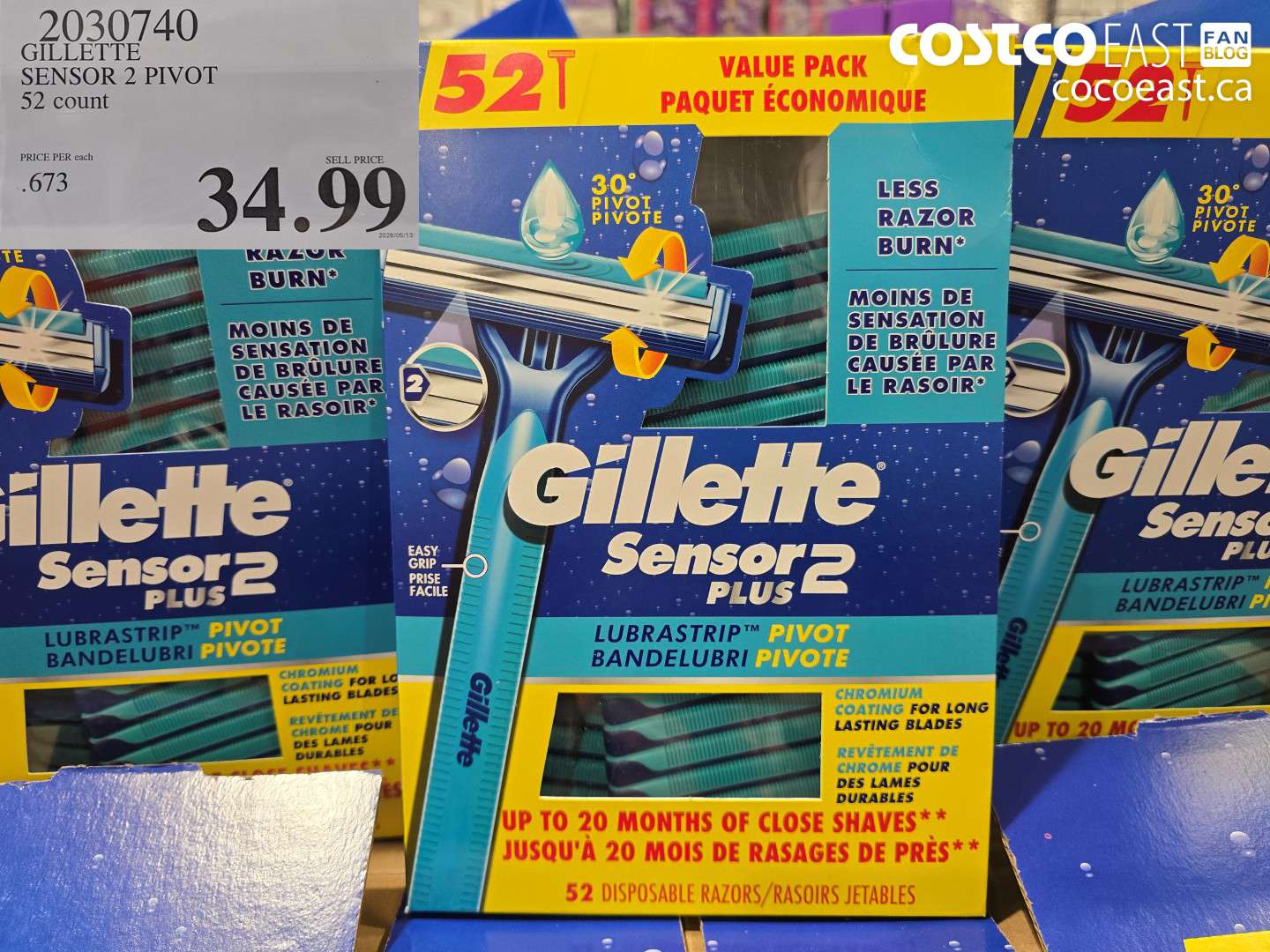 2030740 GILLETTE SENSOR 2 PIVOT 52 COUNT $34.99