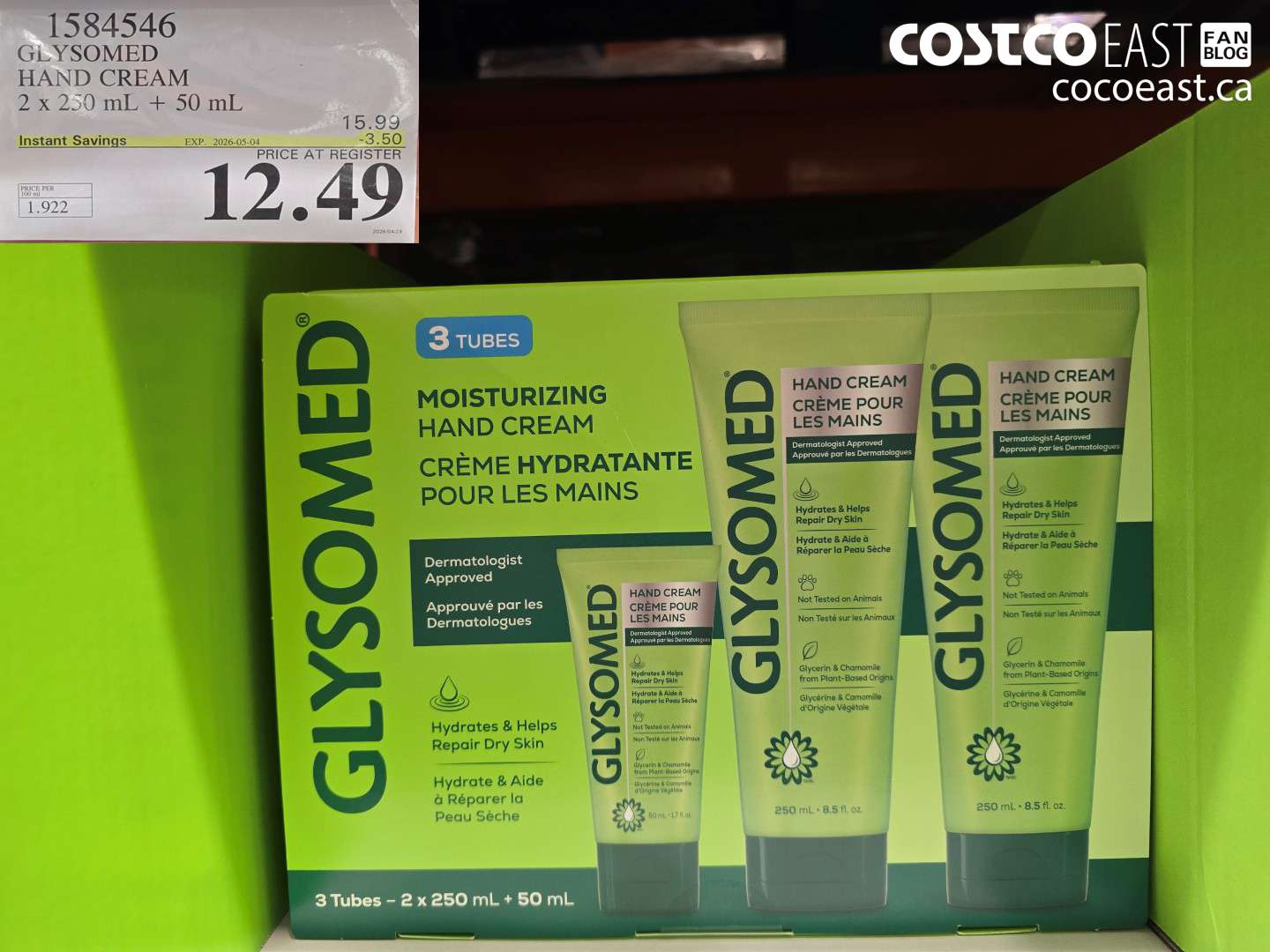 1584546 GLYSOMED HAND CREAM 2 X 250 ML + 50 ML ($3.50 INSTANT SAVINGS EXPIRES ON 2026-05-04) $12.49