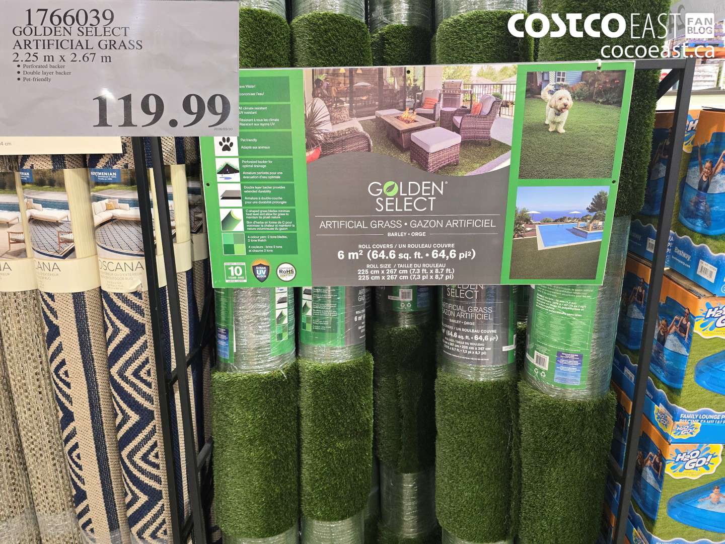 1766039 GOLDEN SELECT ARTIFICIAL GRASS 2.25 M X 2.67 M $119.99