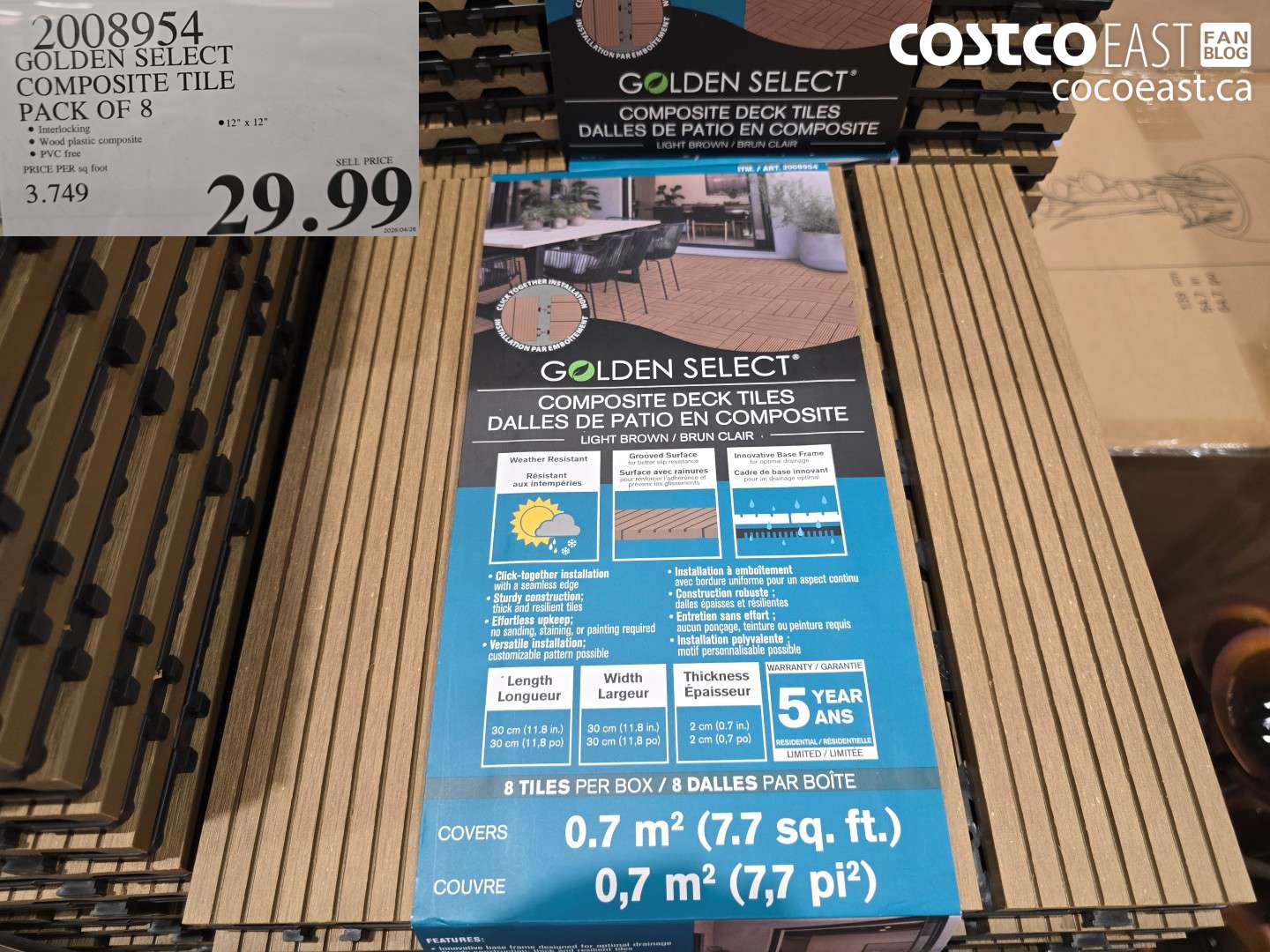 2008954 GOLDEN SELECT COMPOSITE TILE PACK OF 8 12