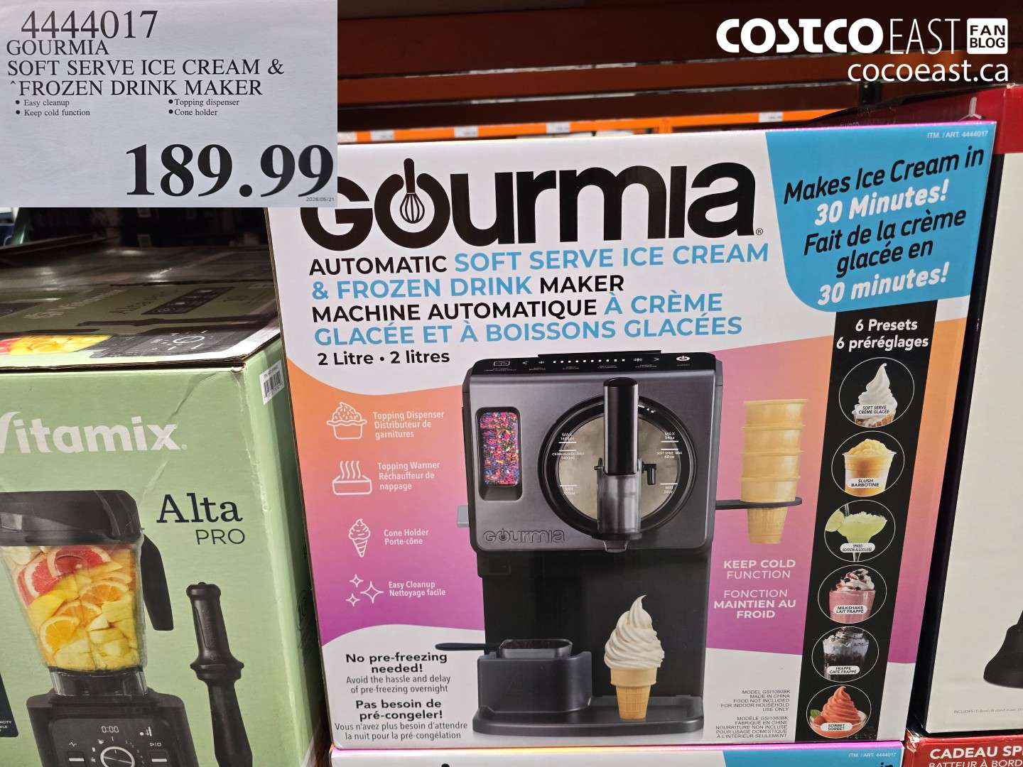 4444017 GOURMIA SOFT SERVE ICE CREAM & FROZEN DRINK MAKER $189.99