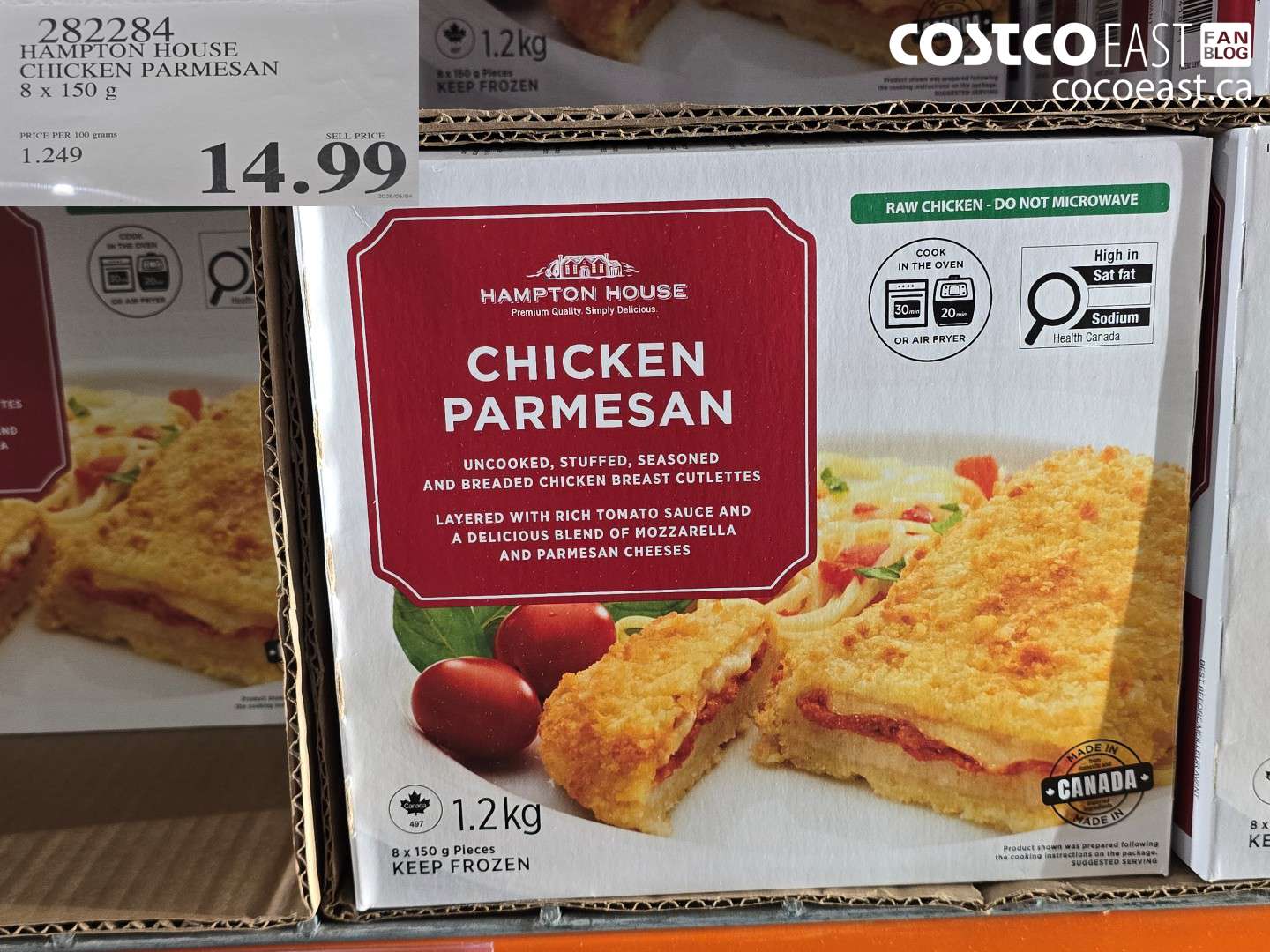 282284 HAMPTON HOUSE CHICKEN PARMESAN 8 X 150 G $14.99