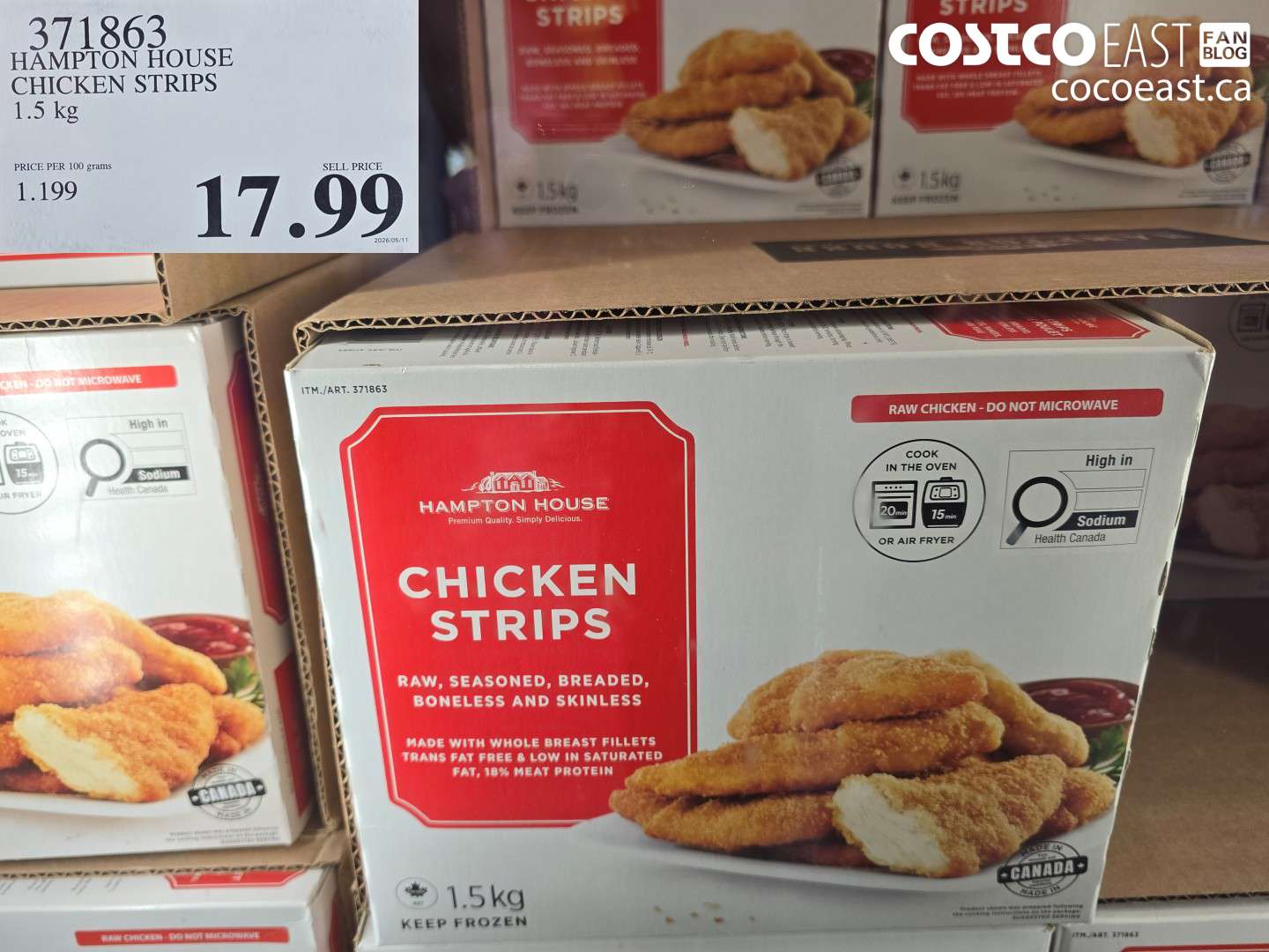 371863 HAMPTON HOUSE CHICKEN STRIPS 1.5 KG $17.99