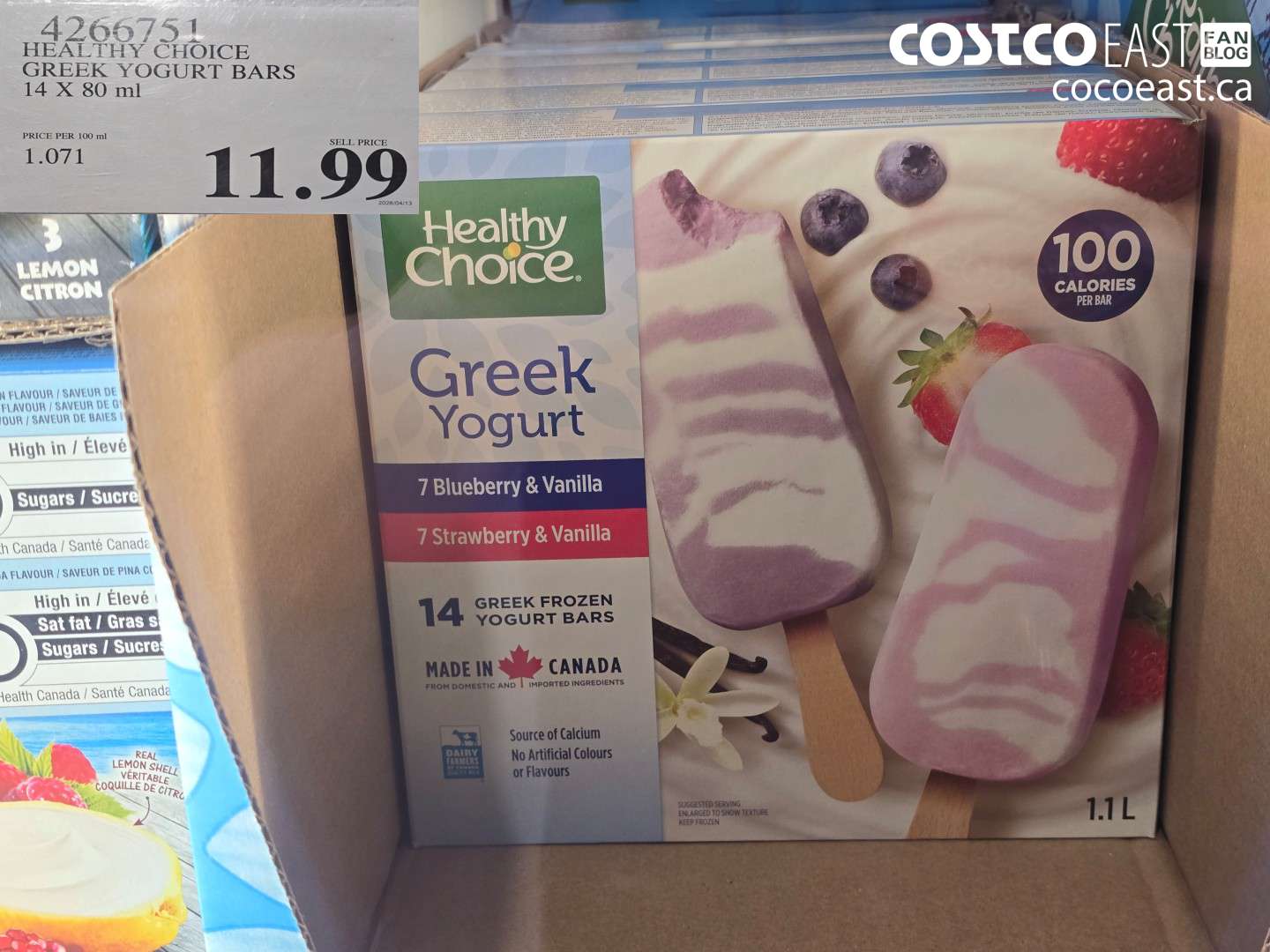 4266751 HEALTHY CHOICE GREEK YOGURT BARS 14 X 80 ML $11.99