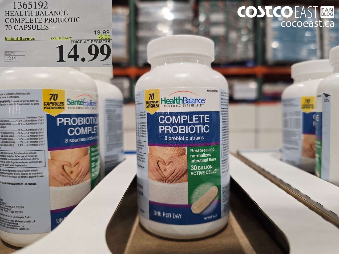 1365192 HEALTH BALANCE COMPLETE PROBIOTIC 70 CAPSULES ($5.00 INSTANT SAVINGS EXPIRES ON 2026-06-07) $14.99