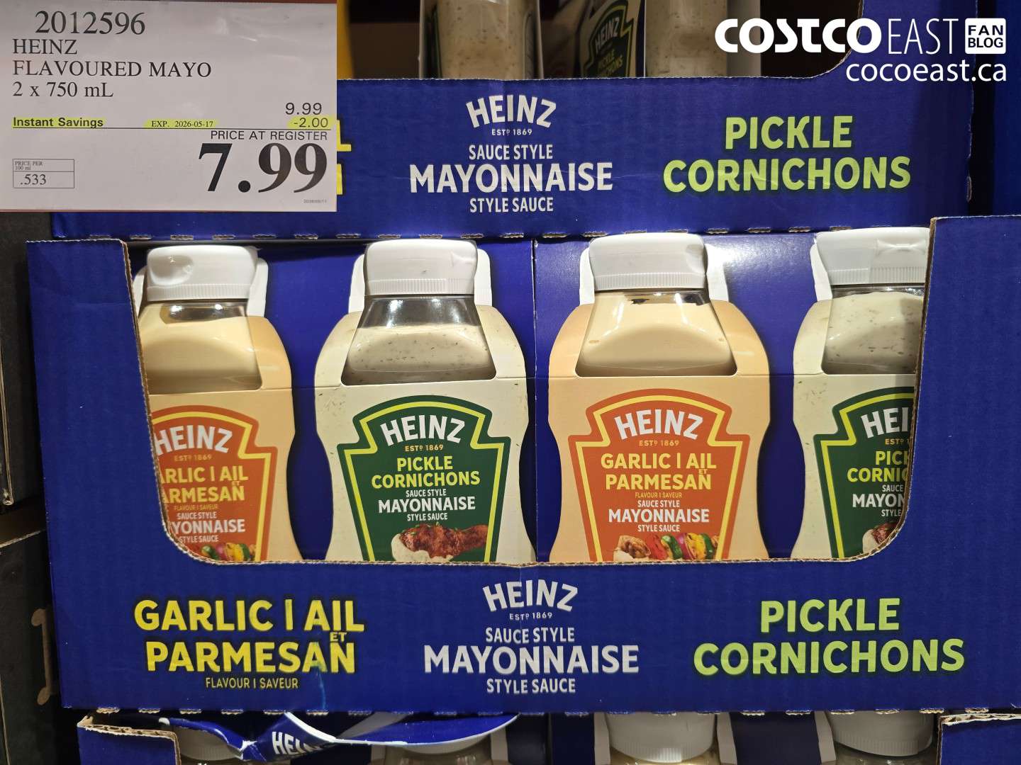 2012596 HEINZ FLAVOURED MAYO 2 X 750 ML ($2.00 INSTANT SAVINGS EXPIRES ON 2026-05-17) $7.99