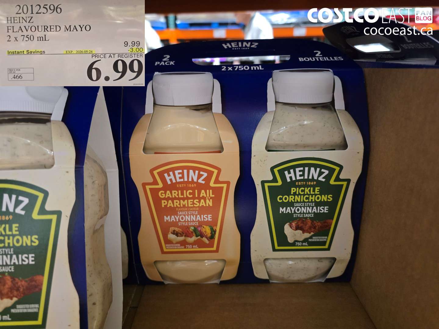 2012596 HEINZ FLAVOURED MAYO 2 X 750 ML ($3.00 INSTANT SAVINGS EXPIRES ON 2026-05-24) $6.99