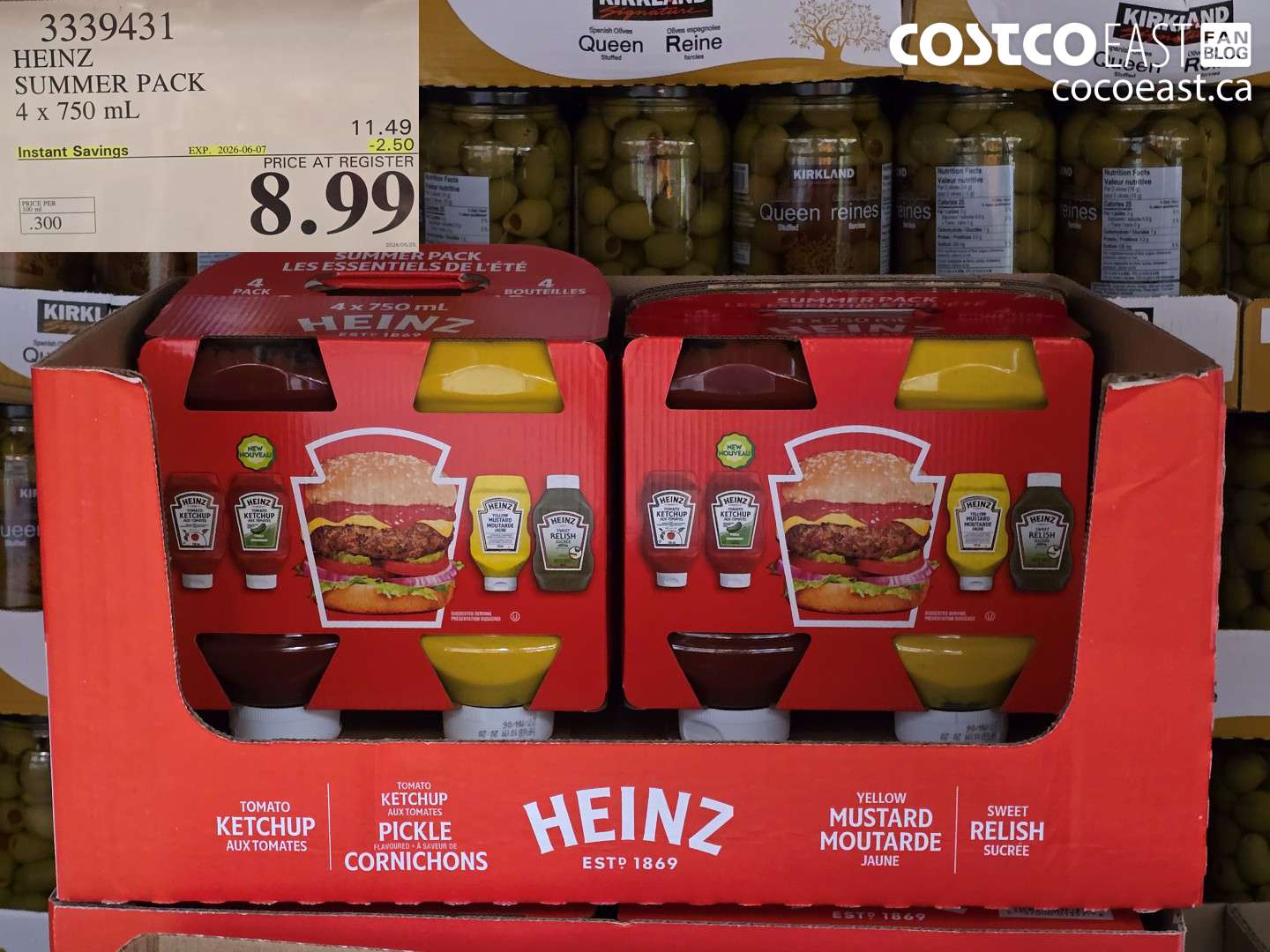 3339431 HEINZ SUMMER PACK 4 X 750 ML ($2.50 INSTANT SAVINGS EXPIRES ON 2026-06-07) $8.99