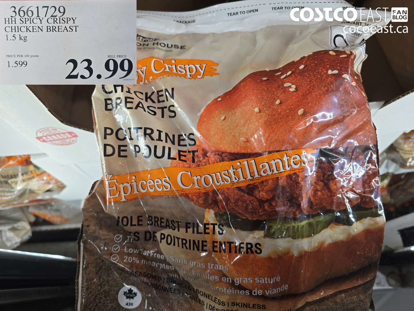 3661729 HH SPICY CRISPY CHICKEN BREAST 1.5 KG $23.99