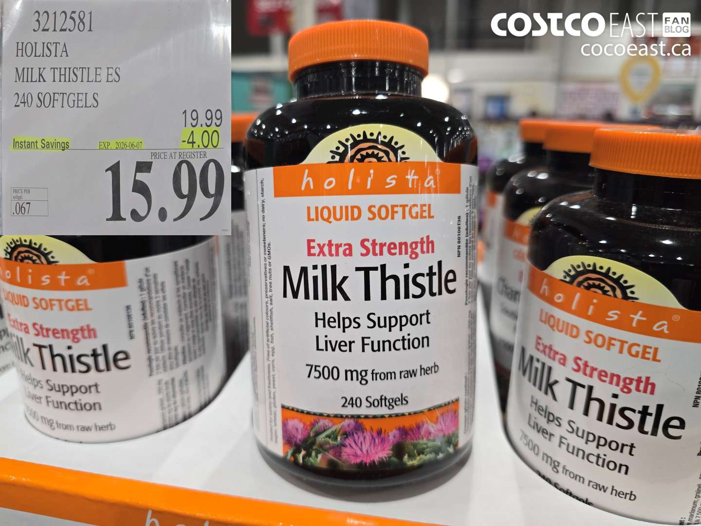 3212581 HOLISTA MILK THISTLE ES 240 SOFTGELS ($4.00 INSTANT SAVINGS EXPIRES ON 2026-06-07) $15.99