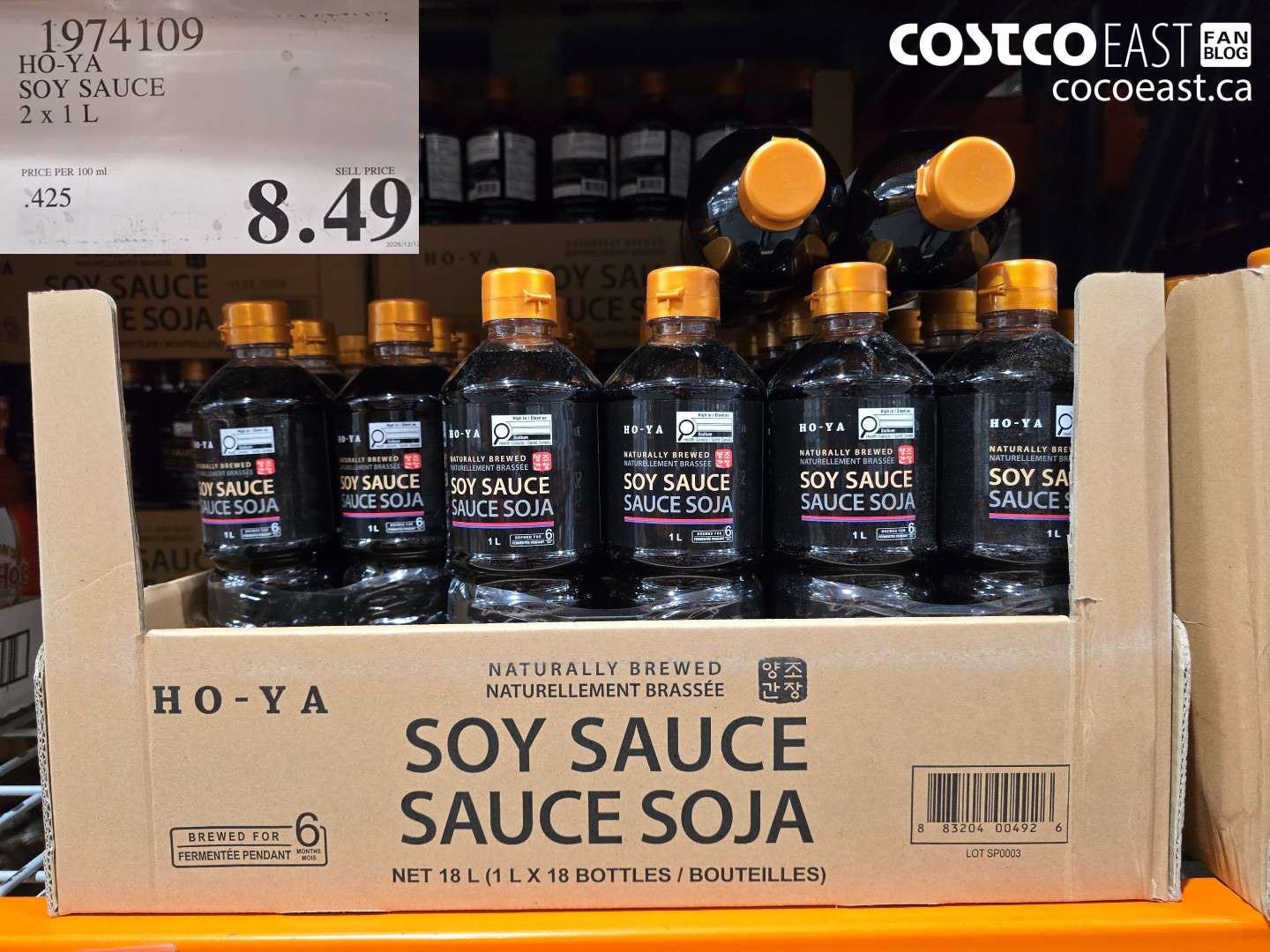 1974109 HO-YA SOY SAUCE 2 X 1 L $8.49
