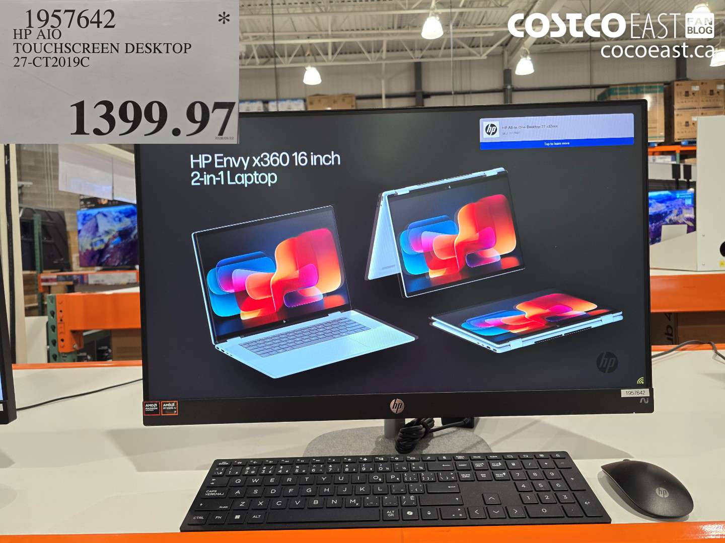 1957642 HP AIO TOUCHSCREEN DESKTOP 27-CT2019C $1399.97