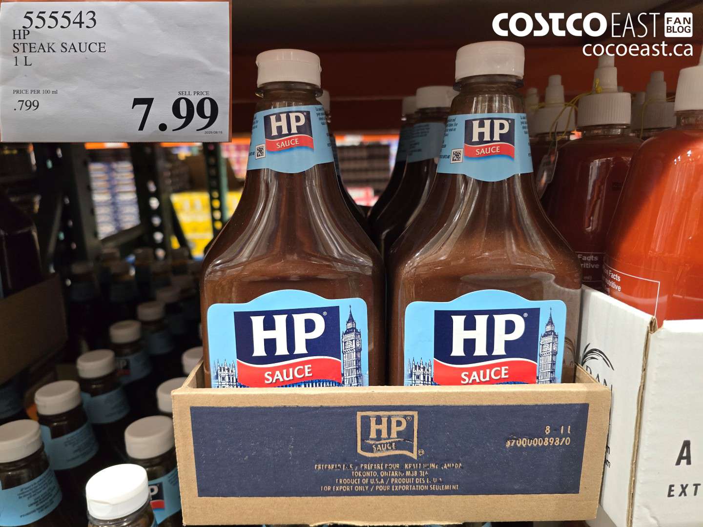 555543 HP STEAK SAUCE 1 L $7.99