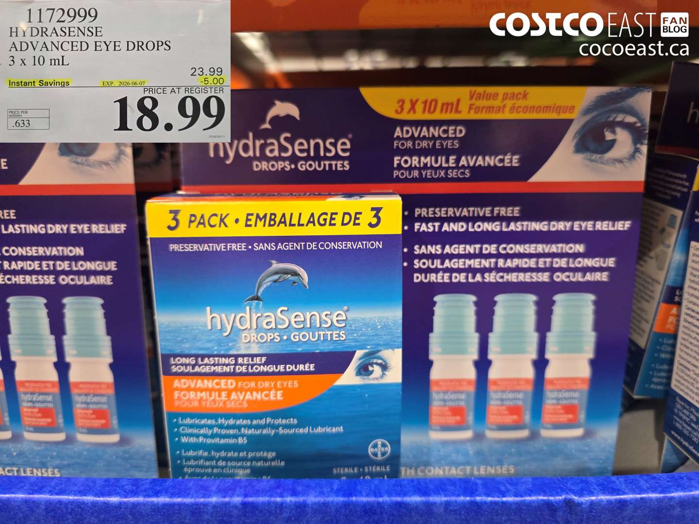 1172999 HYDRASENSE ADVANCED EYE DROPS 3 X 10 ML ($5.00 INSTANT SAVINGS EXPIRES ON 2026-06-07) $18.99