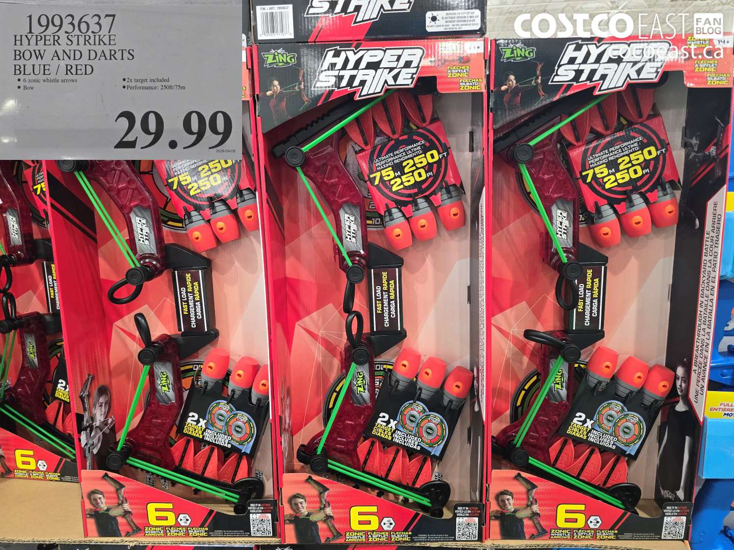 1993637 HYPER STRIKE BOW AND DARTS BLUE / RED $29.99