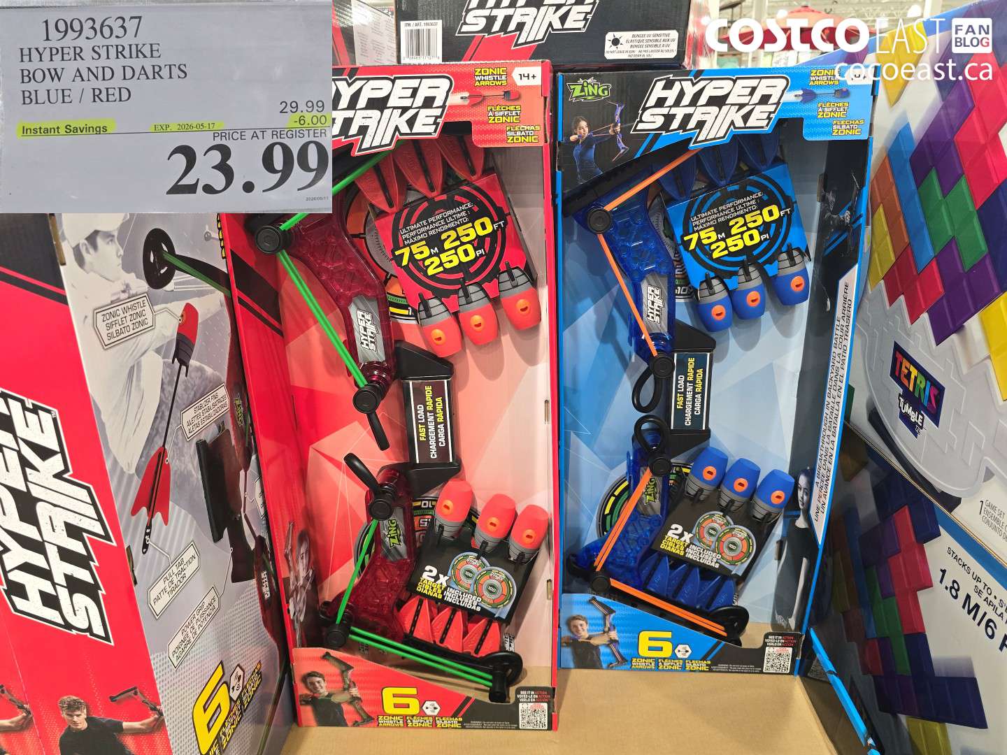 1993637 HYPER STRIKE BOW AND DARTS BLUE / RED ($6.00 INSTANT SAVINGS EXPIRES ON 2026-05-17) $23.99