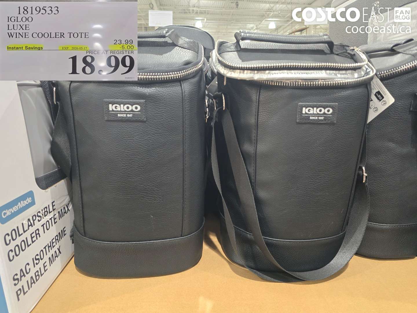 1819533 IGLOO LUXE WINE COOLER TOTE ($5.00 INSTANT SAVINGS EXPIRES ON 2026-05-17) $18.99