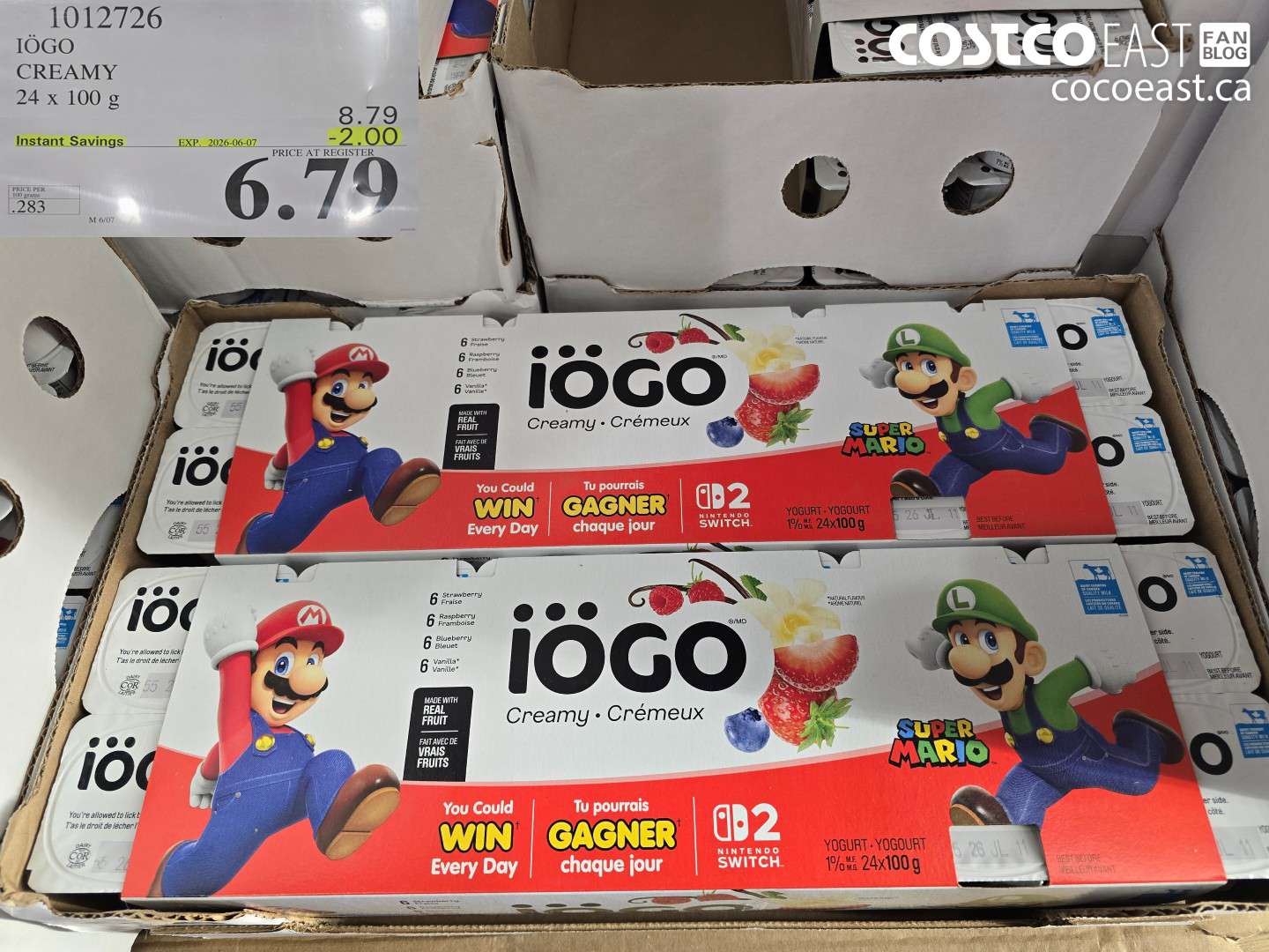 1012726 IÖGO CREAMY 24 X 100 G ($2.00 INSTANT SAVINGS EXPIRES ON 2026-06-07) $6.79