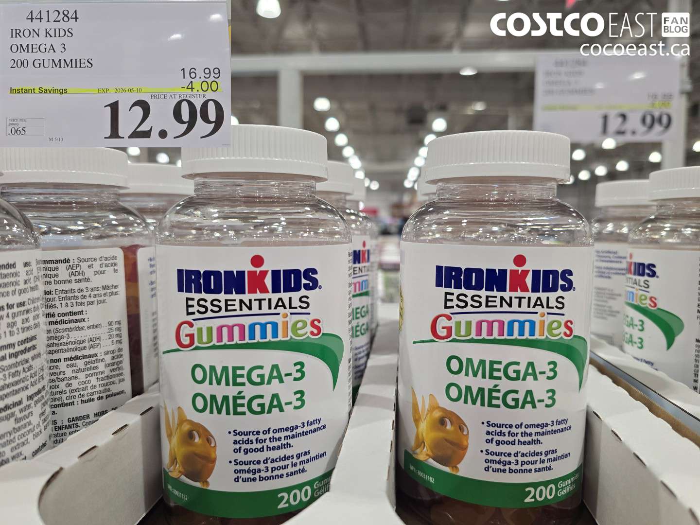 441284 IRON KIDS OMEGA 3 200 GUMMIES ($4.00 INSTANT SAVINGS EXPIRES ON 2026-05-10) $12.99
