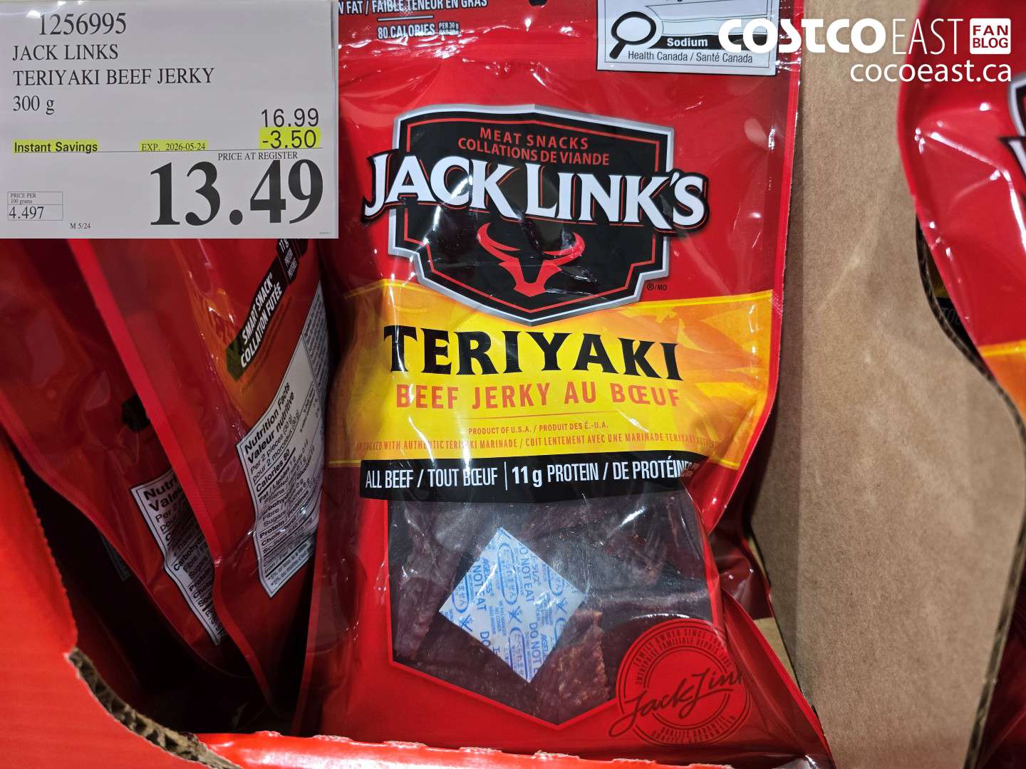 1256995 JACK LINKS TERIYAKI BEEF JERKY 300 G ($3.50 INSTANT SAVINGS EXPIRES ON 2026-05-24) $13.49