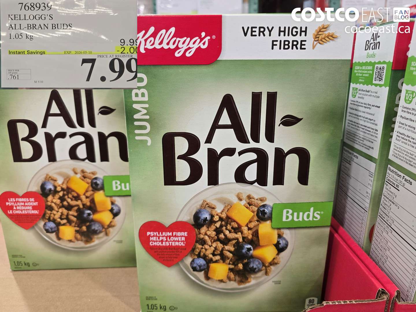 768939 KELLOGG'S ALL-BRAN BUDS 1.05 KG ($2.00 INSTANT SAVINGS EXPIRES ON 2026-05-10) $9.90