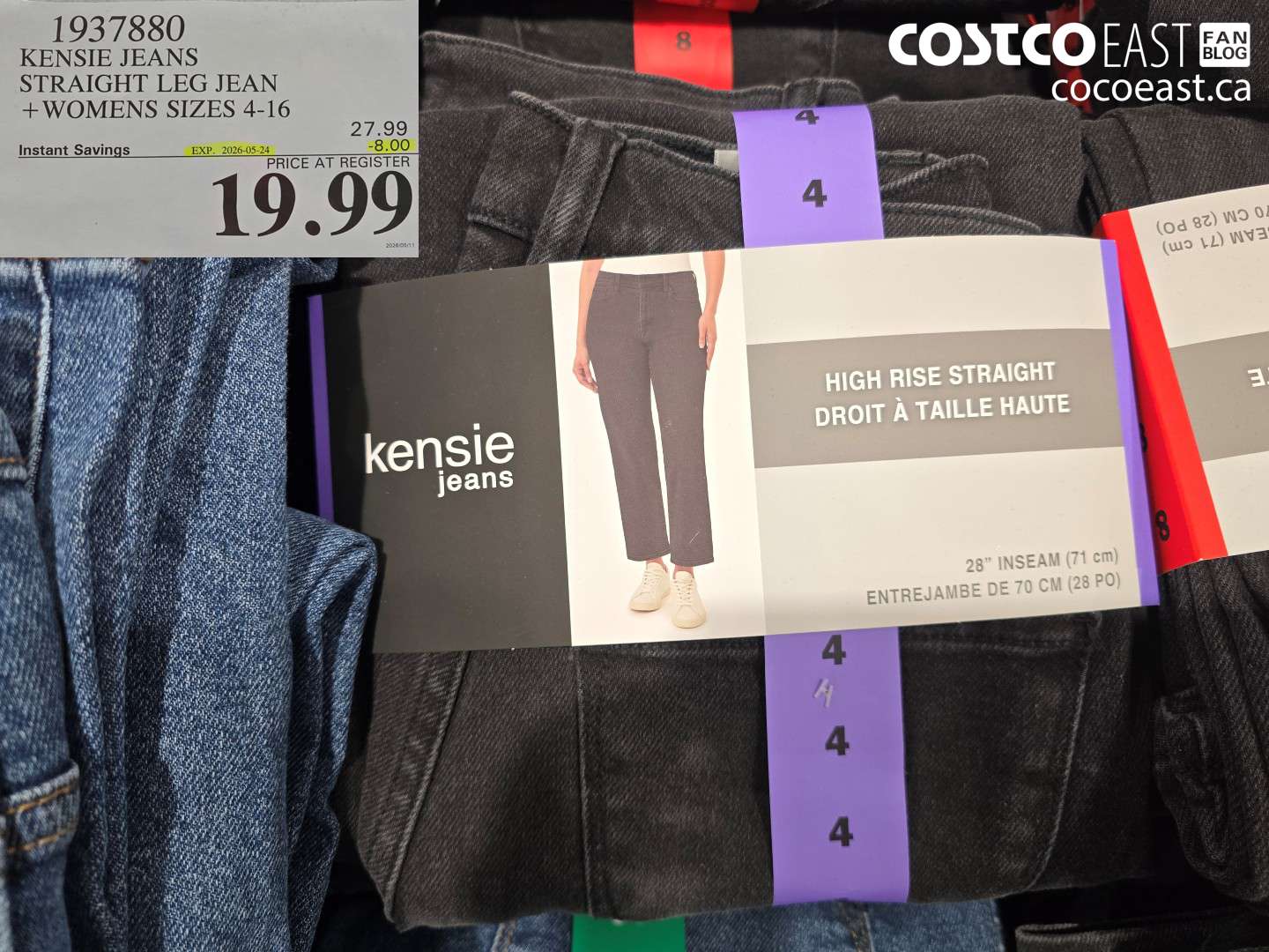 1937880 KENSIE JEANS STRAIGHT LEG JEAN WOMENS SIZES 4-16 ($8.00 INSTANT SAVINGS EXPIRES ON 2026-05-24) $19.99