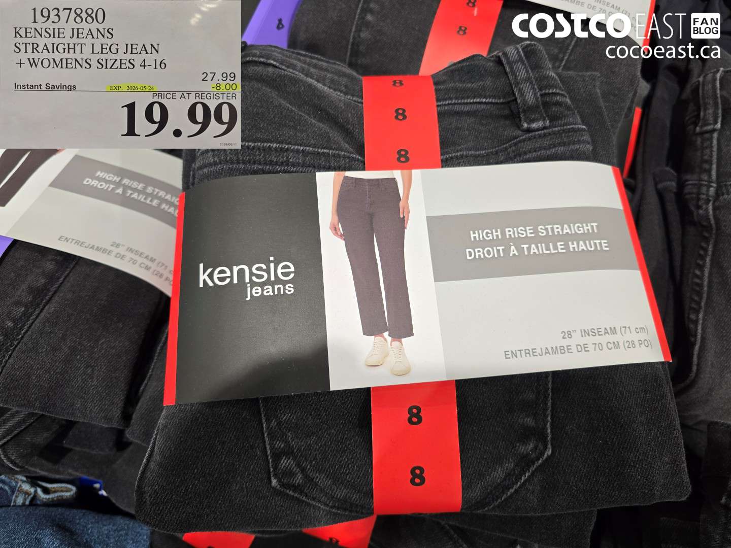 1937880 KENSIE JEANS STRAIGHT LEG JEAN + WOMENS SIZES 4-16 ($8.00 INSTANT SAVINGS EXPIRES ON 2026-05-24) $19.99