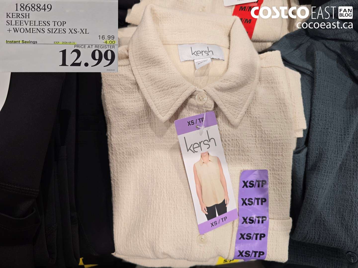 1868849 KERSH SLEEVELESS TOP WOMENS SIZES XS-XL ($4.00 INSTANT SAVINGS EXPIRES ON 2026-05-31) $12.99