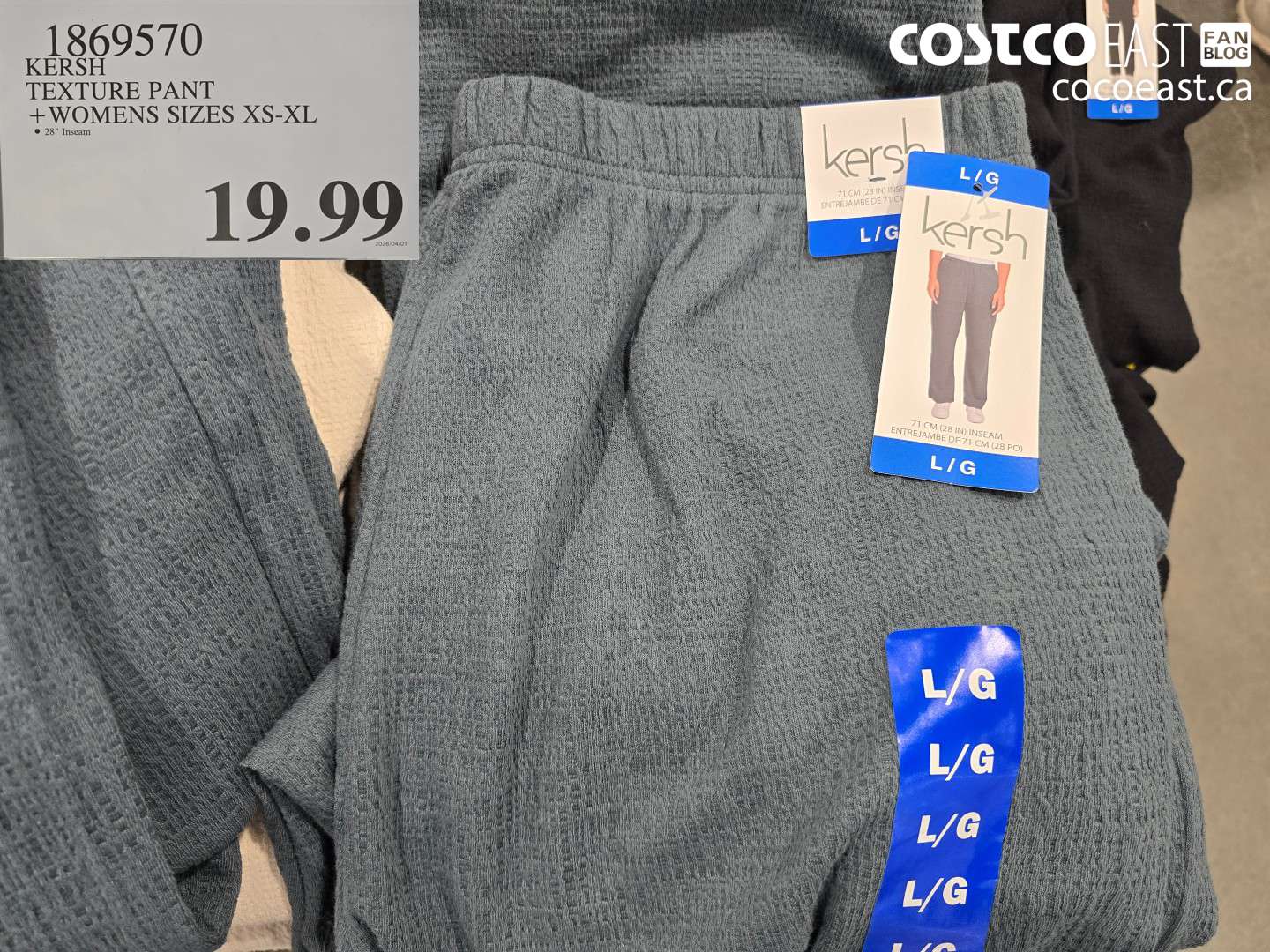1869570 KERSH TEXTURE PANT WOMENS SIZES XS-XL $19.99