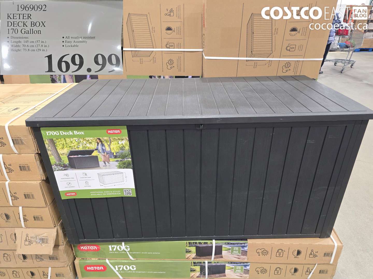 1969092 KETER DECK BOX 170 GALLON $169.99
