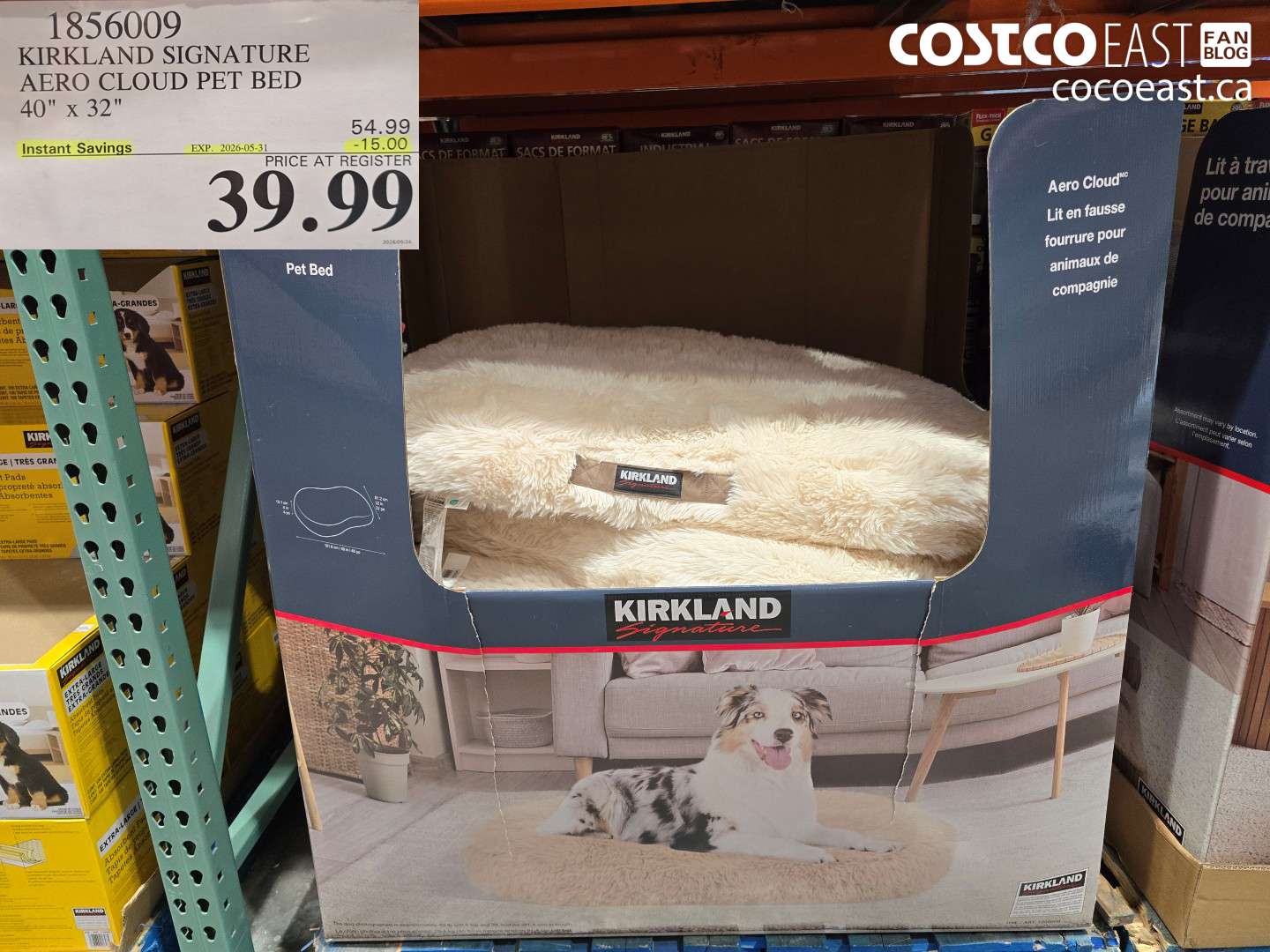 1856009 KIRKLAND SIGNATURE AERO CLOUD PET BED 40