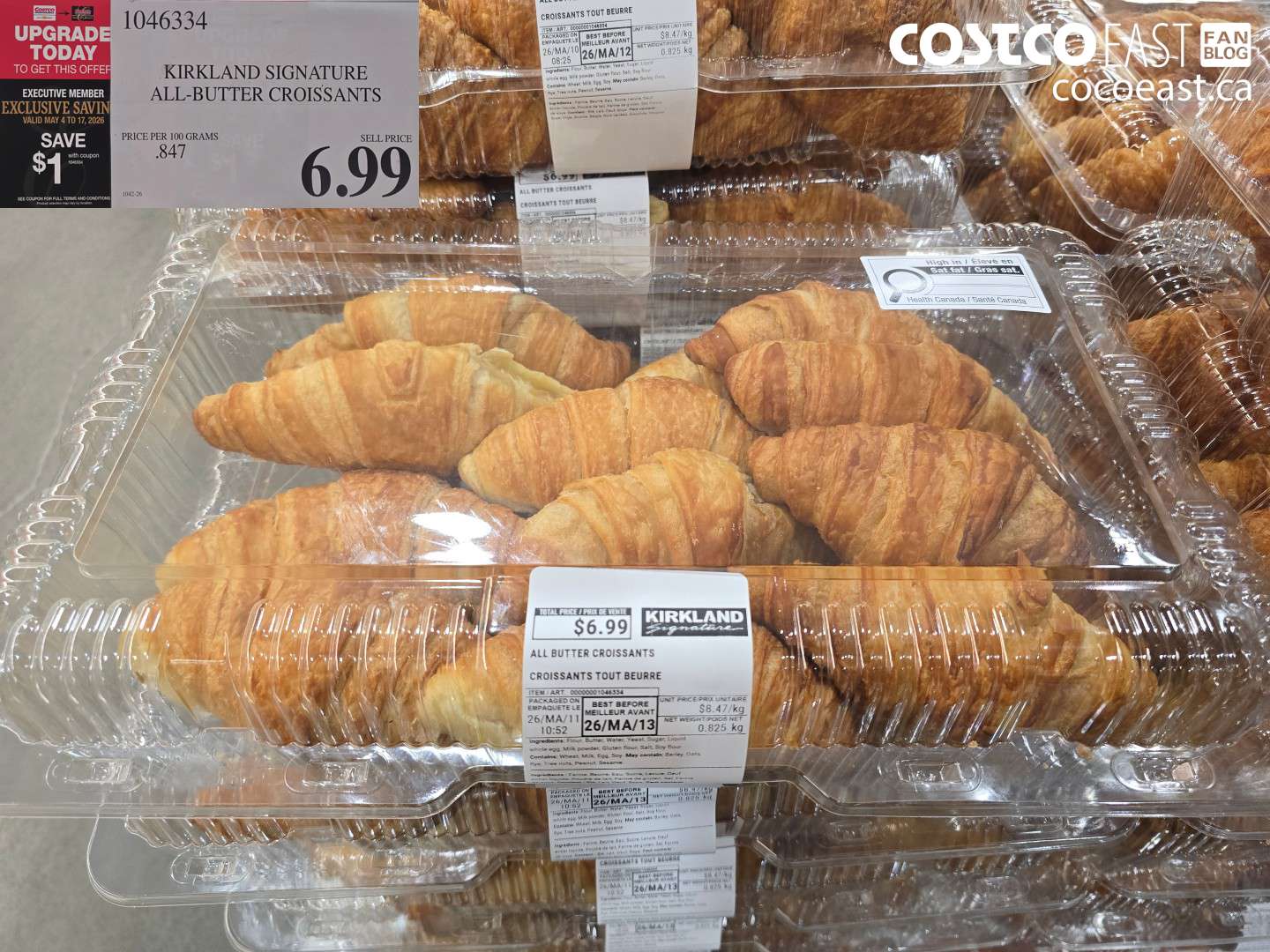 1046334 KIRKLAND SIGNATURE ALL-BUTTER CROISSANTS ($1.00 INSTANT SAVINGS EXPIRES ON 2026-05-17) $5.99