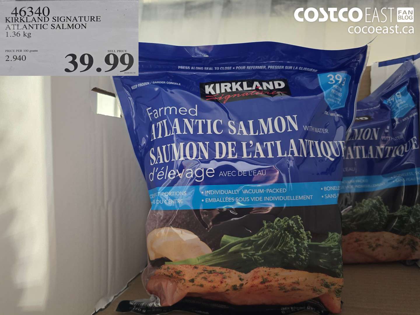 46340 KIRKLAND SIGNATURE ATLANTIC SALMON 1.36 KG $39.99