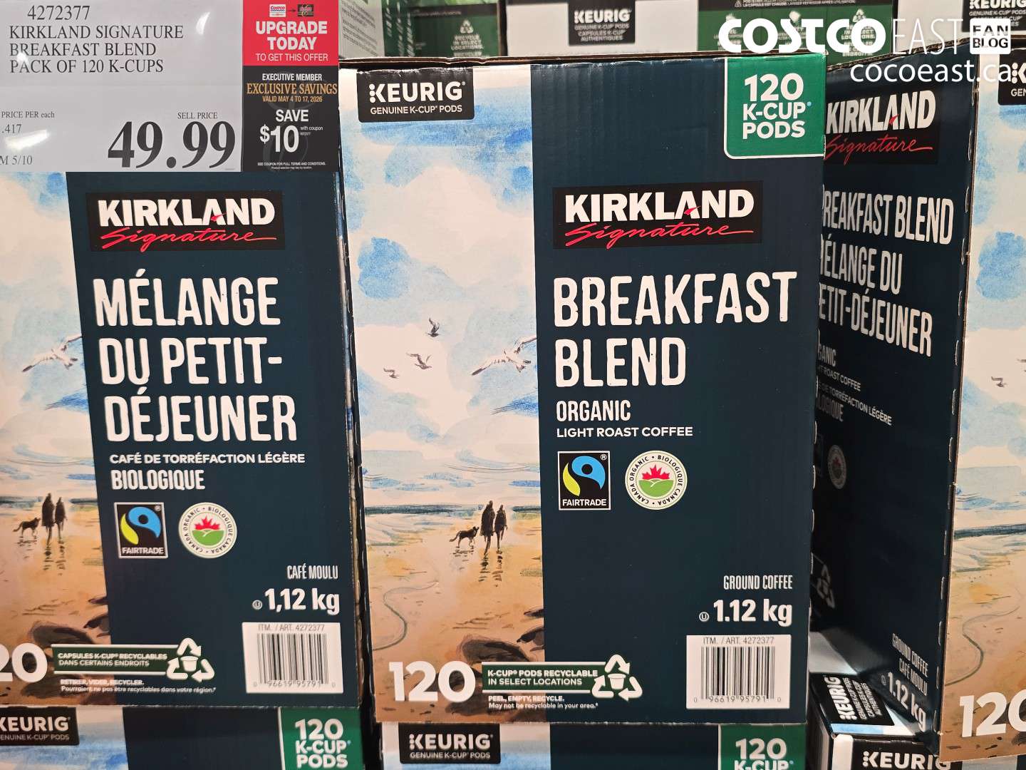 4272377 KIRKLAND SIGNATURE BREAKFAST BLEND PACK OF 120 K-CUPS ($10.00 INSTANT SAVINGS EXPIRES ON 2026-05-17) $39.99