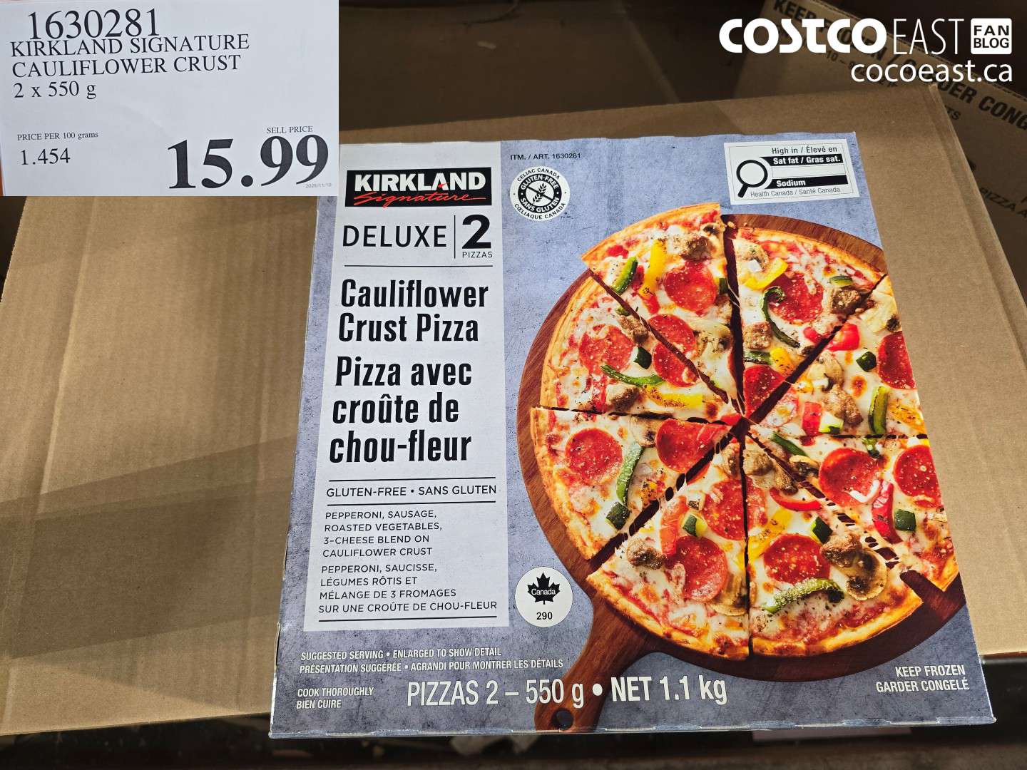 1630281 KIRKLAND SIGNATURE CAULIFLOWER CRUST 2 X 550 G $15.99