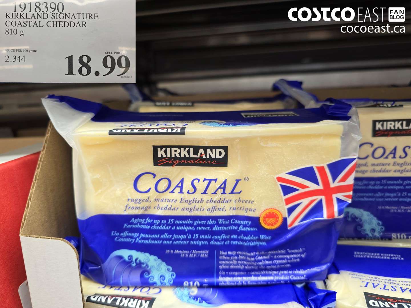 1918390 KIRKLAND SIGNATURE COASTAL CHEDDAR 810 G $18.99