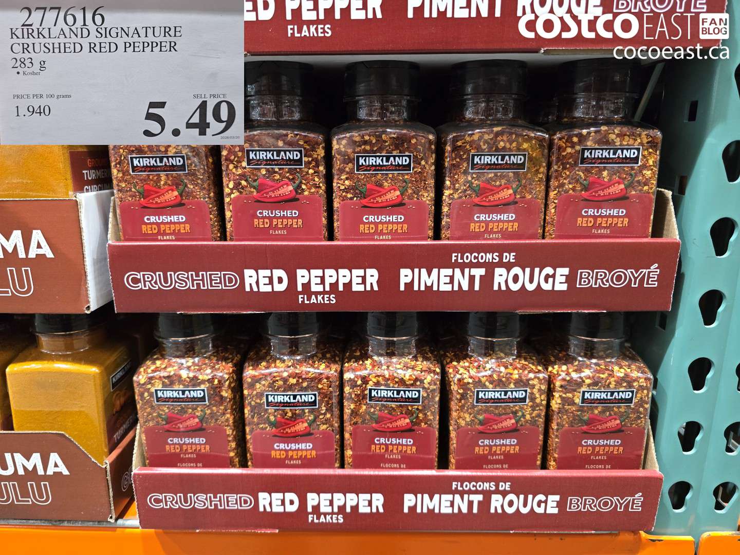 277616 KIRKLAND SIGNATURE CRUSHED RED PEPPER 283 G $5.49