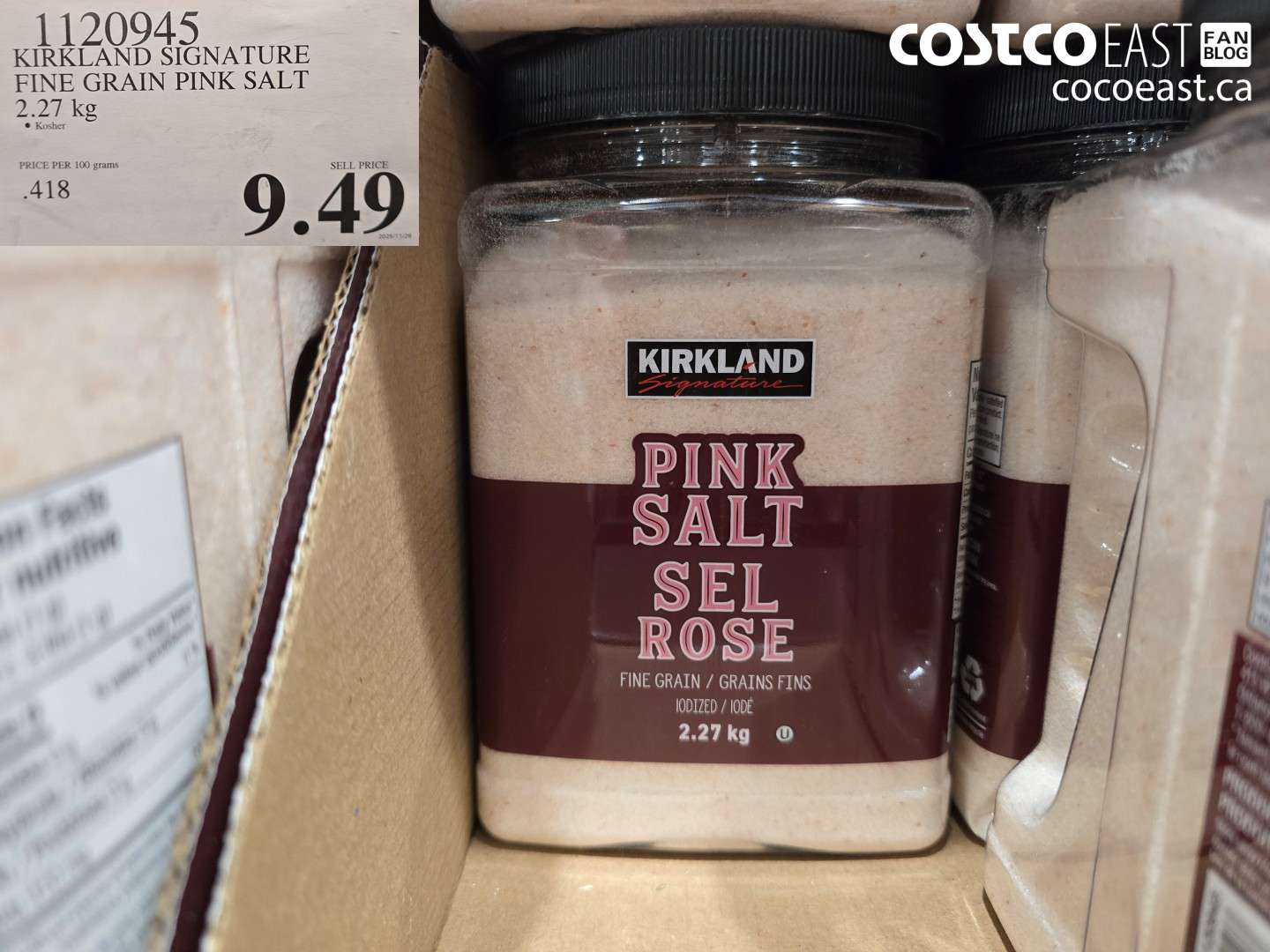 1120945 KIRKLAND SIGNATURE FINE GRAIN PINK SALT 2.27 KG $9.49