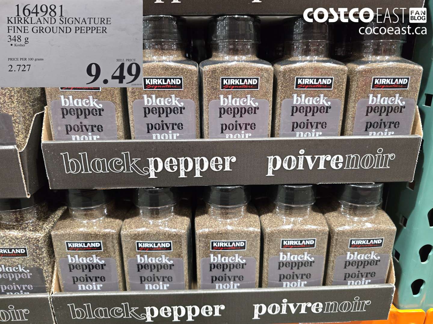 164981 KIRKLAND SIGNATURE FINE GROUND PEPPER 348 G $9.49