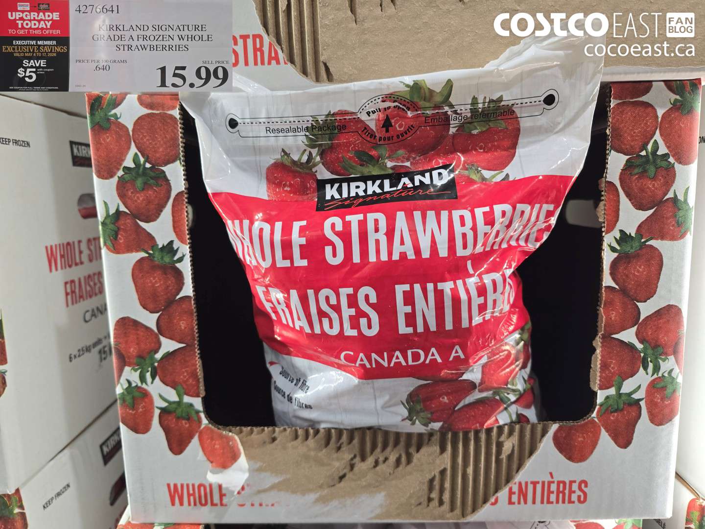 4276641 KIRKLAND SIGNATURE GRADE A FROZEN WHOLE STRAWBERRIES ($5.00 INSTANT SAVINGS EXPIRES ON 2026-05-17) $10.99