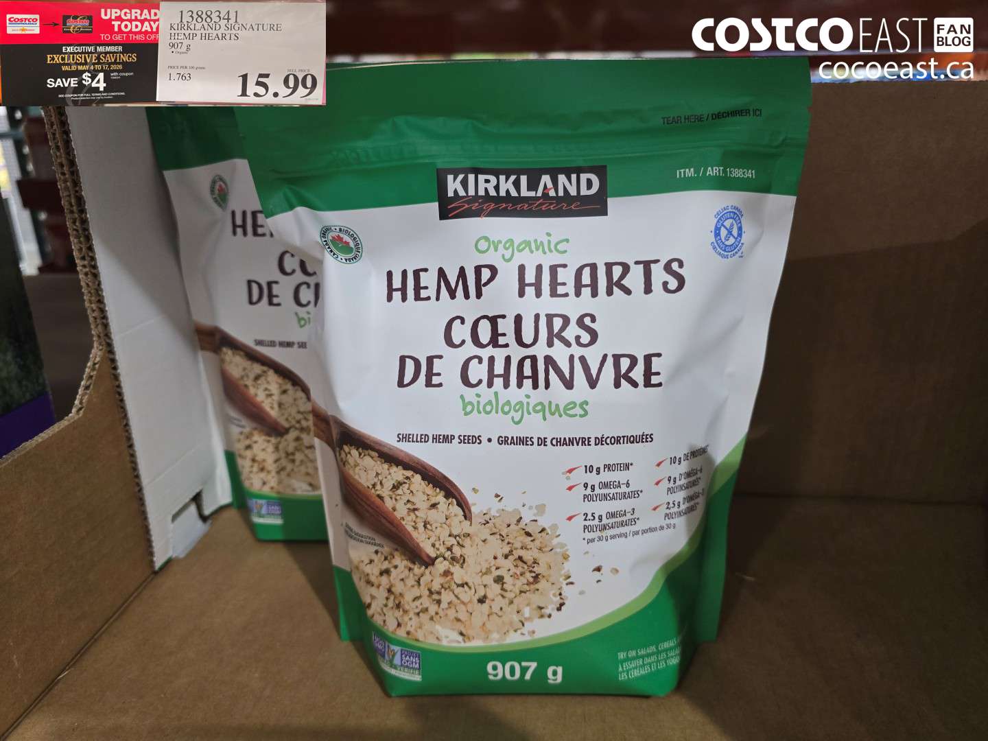 1388341 KIRKLAND SIGNATURE HEMP HEARTS 907 G ($4.00 INSTANT SAVINGS EXPIRES ON 2026-05-17) $11.99