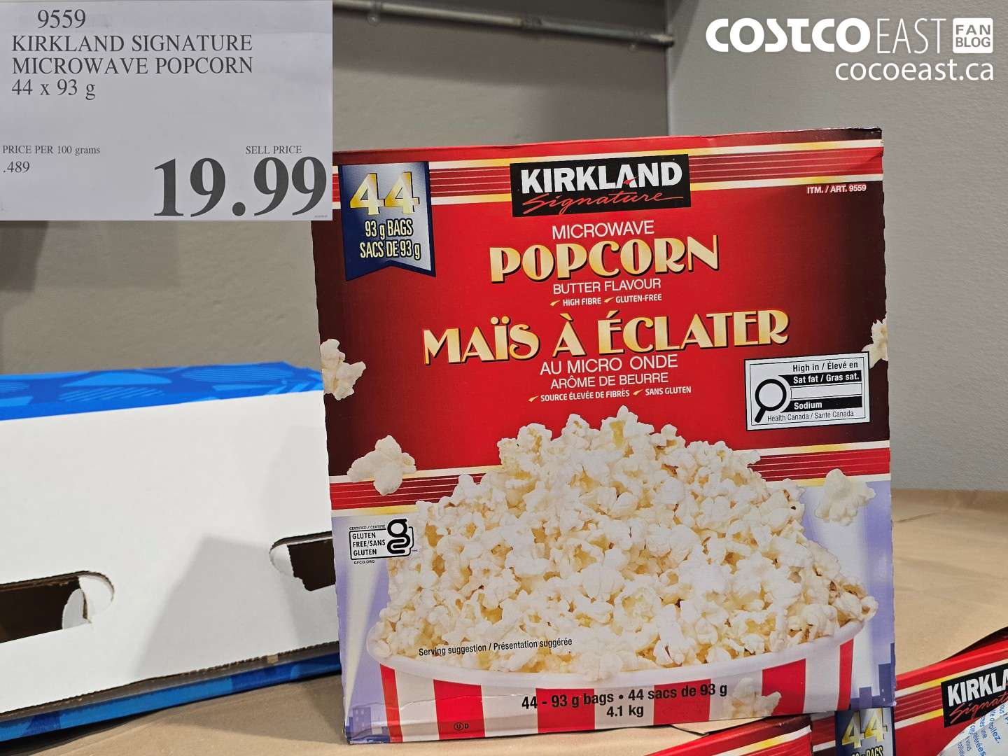 9559 KIRKLAND SIGNATURE MICROWAVE POPCORN 44 X 93 G $19.99
