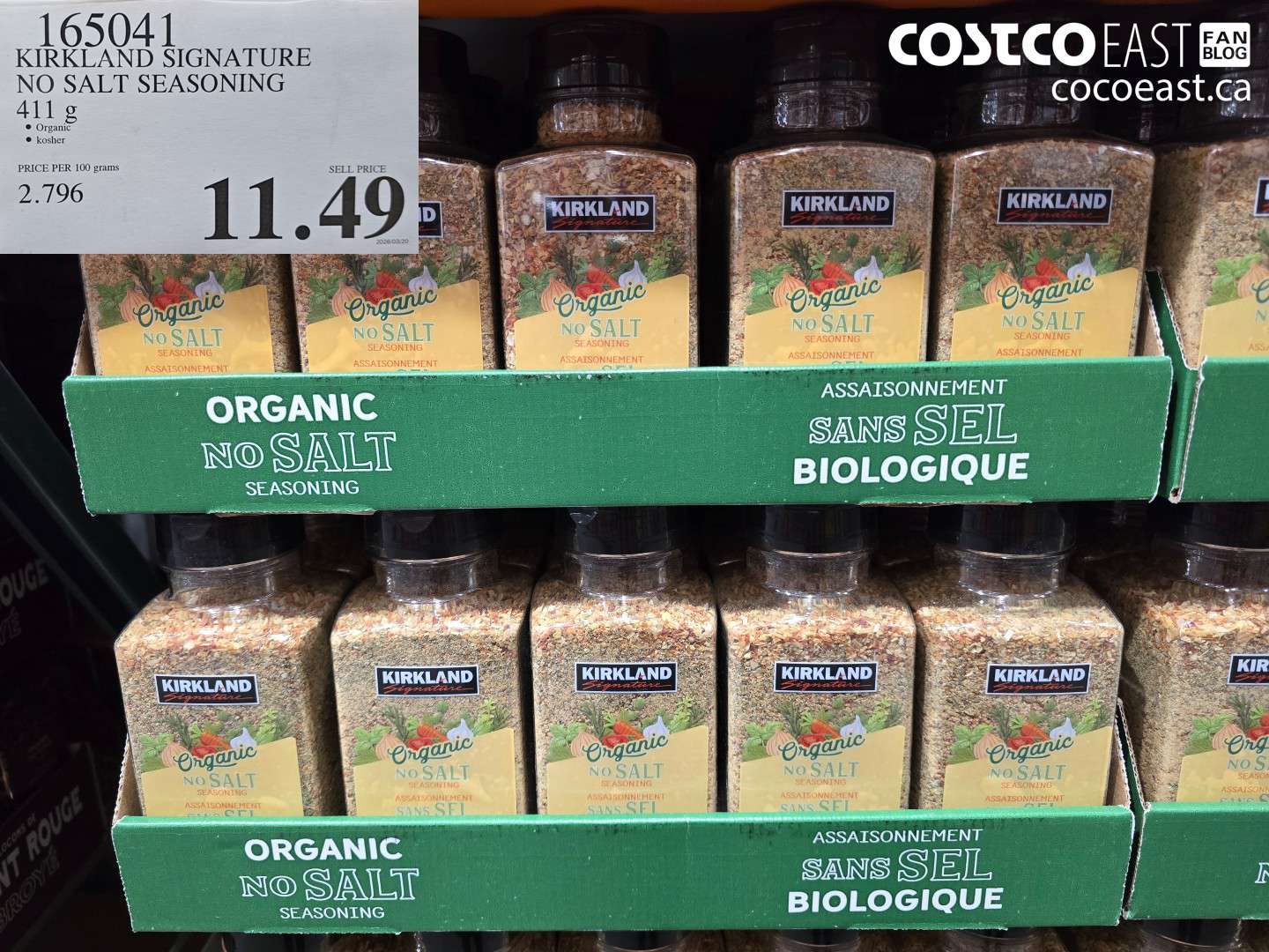 165041 KIRKLAND SIGNATURE NO SALT SEASONING 411 G $11.49