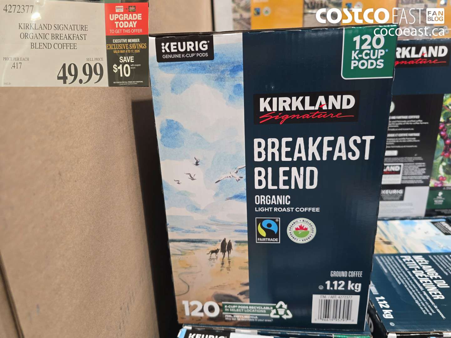 4272377 KIRKLAND SIGNATURE ORGANIC BREAKFAST BLEND COFFEE ($10.00 INSTANT SAVINGS EXPIRES ON 2026-05-17) $39.99